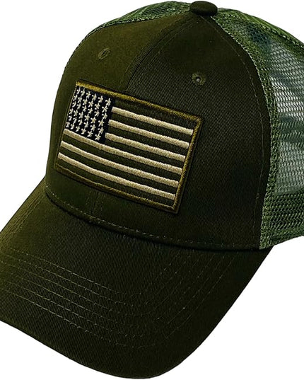 Roytrense Embroidered American Flag Unisex Baseball Cap (100% Cotton)