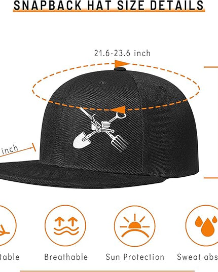 Skull Finger Flat Bill Hats for Men Black Mens Snapback Hat Baseball Cap Fitted Hat Rock N Roll Skeleton Hand Snap Backpack