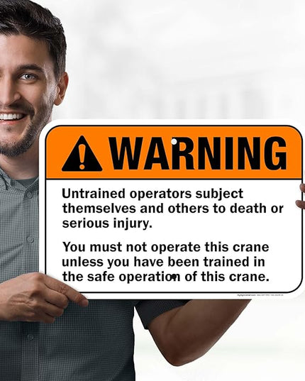 Warning Untrained Operators Subject Themselves And Others To Death Sign, 12x18 Inches, Rust Free .063 Aluminum, Fade Resistant, Made in USA by My Sign Center