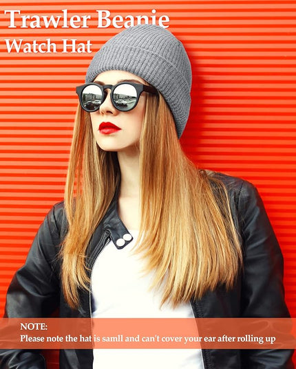 SATINIOR Fisherman Beanie Trawler Beanie Winter Watch Hat Roll up Edge Skullcap Unisex