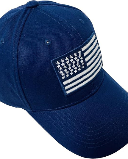 Roytrense Embroidered American Flag Unisex Baseball Cap (100% Cotton)