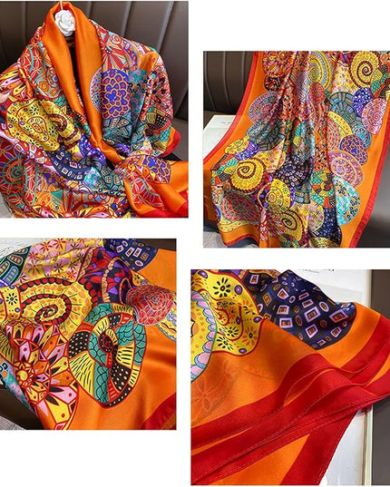 Fashion Scarves Scarf 100% Silk Feeling Scarf Silk Like Scarves Long Lightweight Sunscreen Shawls for Women
