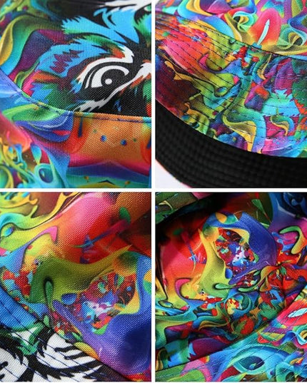 Malaxlx Unisex Bucket Hat Beach Sun Hat Aesthetic Fishing Hat for Men Women Teens, Reversible Double-Side-Wear