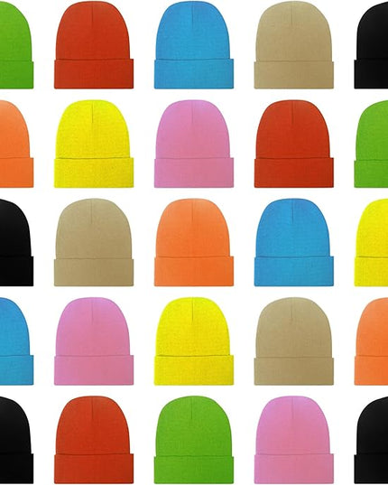LYDTICK 25 Pack Winter Beanie Hats Bulk for Men Women, Wholesale Knit Beanies Cold Weather Skull Caps