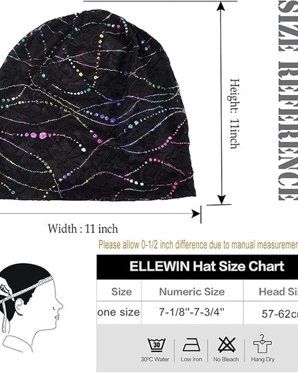 ELLEWIN Cotton Slouchy Beanie Hip-Hop Soft Lightweight Running Beanie Adult Dwarf Hats Chemo Cap for Men Women