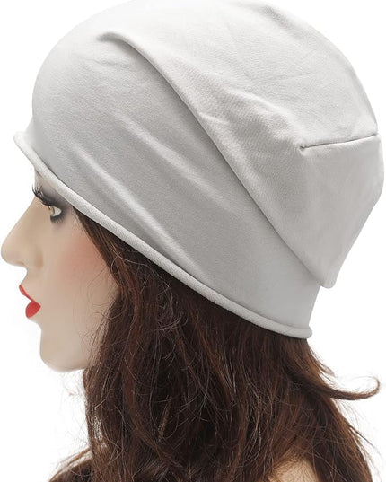 ZLYC Cotton Thin Slouchy Beanie Hat for Men Women Fashion Soft Stretch Knit Skull Cap