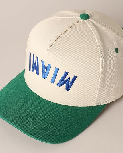 MIRMARU Two-Tone Vintage Canvas Trucker Hats for Men & Women, Adjustable Size Baseball Caps with Trendy Embroidered Design