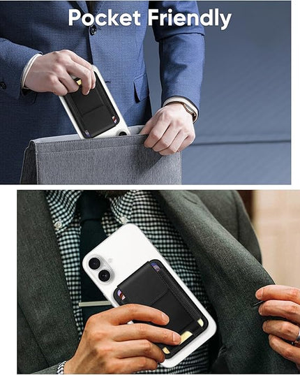 FINPAC MagSafe Wallet, Magnetic Card Wallet Holder for iPhone 17/16/15/14/13/12 Series, Safe RFID Blocking Slim Leather 6 Card Holder for Women Men