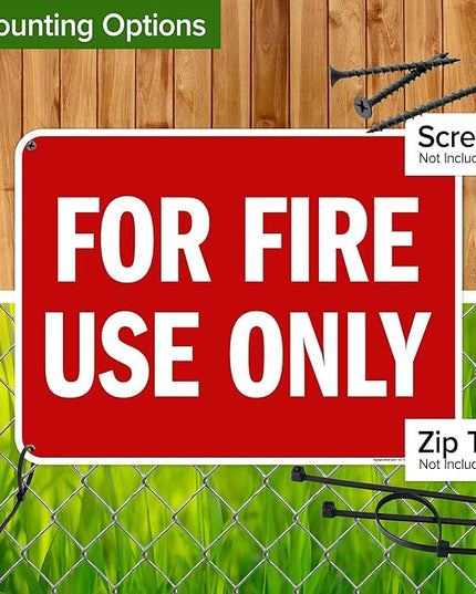 For Fire Use Only Sign, 18x24 Inches, 55 mil thick HDPS (high density polystyrene), Made in USA by My Sign Center