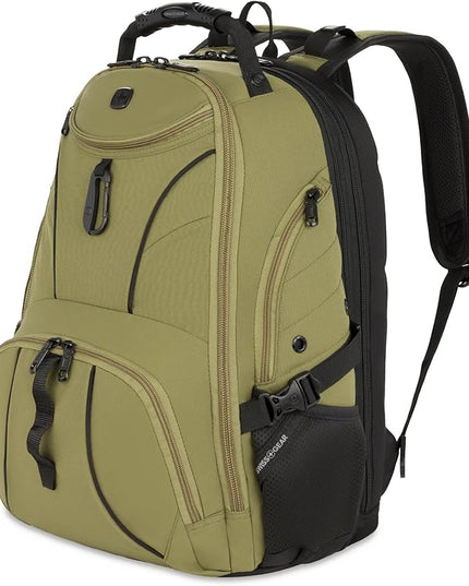 SwissGear 1900 Scansmart TSA 17 Laptop Backpack, Olive Branch, 19-Inch