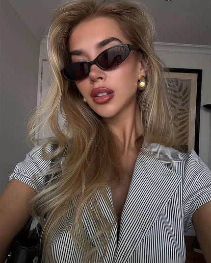 Retro Oval Sunglasses for Women 2026 90s Small Chic Cat Eye Sun Glasses Sunnies Lightweight Shades