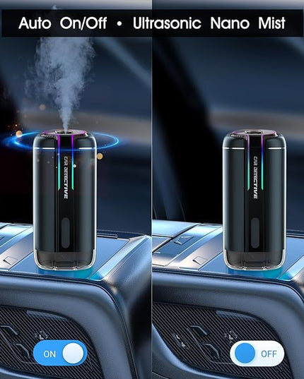 P6 Smart Car Air Freshener Diffuser - Auto On/Off, 4 Modes, 30-Day Battery, Ultrasonic Mist, Long-Lasting 4 Months, Jade Dragon Tea Scent
