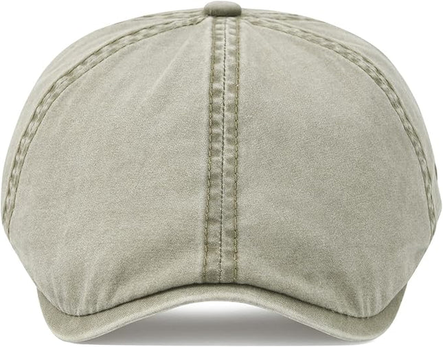 VOBOOM Cotton Washing Flat Cap Cabbie Hat Gatsby Ivy Irish Hunting Newsboy