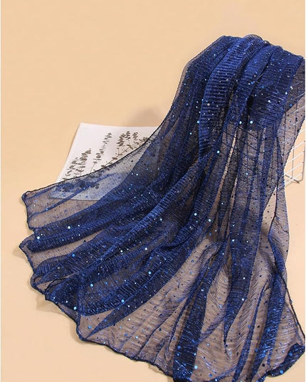 Floerns Women's Sequin Bandana Square Scarf Silk Scarves Mesh Shawl and Wrap for Evening Dresses