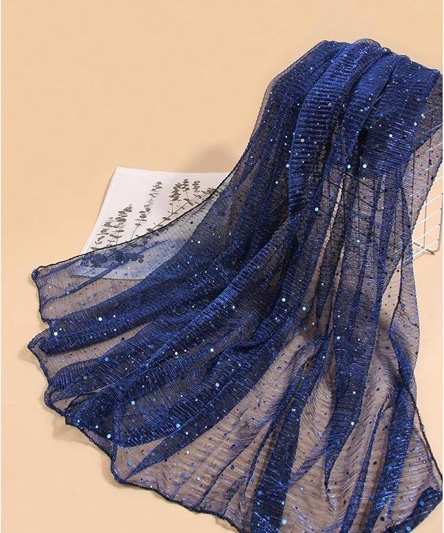 Floerns Women's Sequin Bandana Square Scarf Silk Scarves Mesh Shawl and Wrap for Evening Dresses
