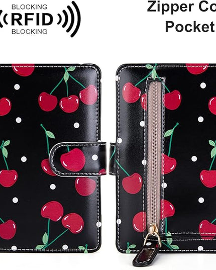 Passport Holder for Travel Essentials, RFID Blocking Passport Wallet Cover with Magnetic Closure, Passport Book Holders for Women and Men (Cherry)