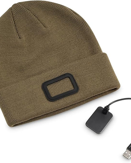 POWERCAP LED Hat Light 150 Lumens Rechargeable Fleece Beanie with Bright Built-in Headlamp Waterproof LED Warm One Size Cap