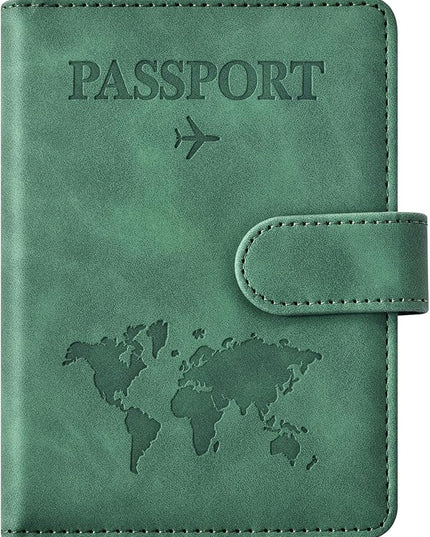 Eoehro Passport Holder for Travel Essentials, Passport Wallet Cover Case for Travel Must Haves Accessories,Passport Book Holders for Women and Men(dark green)