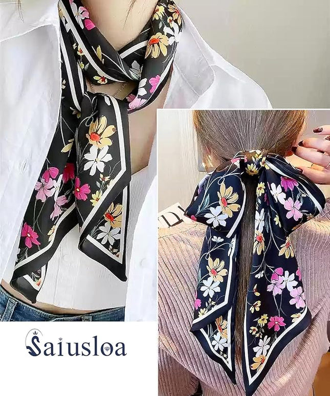 Purse Scarf For Handbags Head Scarves For Women's Hair Bags Scarfs Long Skinny Scarves Fashion Silky
