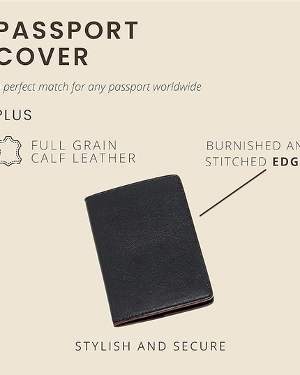 Maruse Italian Leather Passport Cover for Men and Women, Handmade in Italy