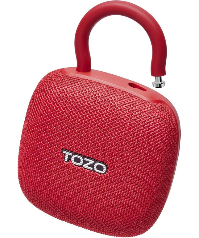 TOZO PE1 Portable Bluetooth Speakers with Adjustable Carabiner, Mini Bluetooth Wireless Shower Speaker with IPX8 Waterproof, 32H Playtime Punchy Bass Audio Speaker for Home, Outdoor and Travel, Red