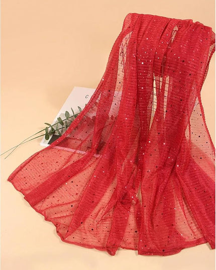 Floerns Women's Sequin Bandana Square Scarf Silk Scarves Mesh Shawl and Wrap for Evening Dresses