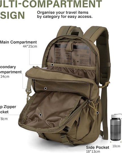 Mardingtop Tactical Molle Backpack for Men- 18L/28L EDC Hiking & Motorcycle Backpack