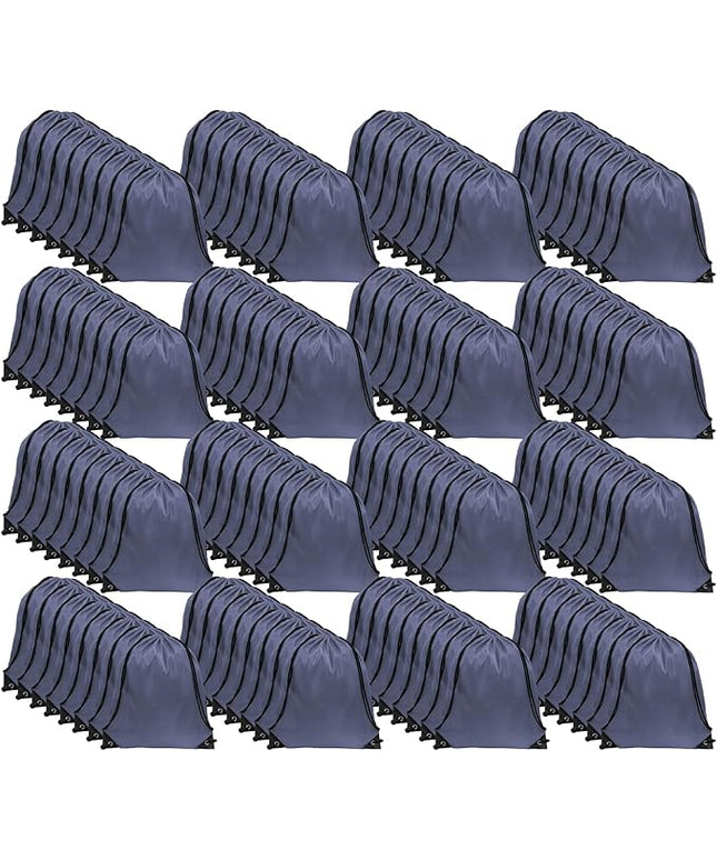 GoodtoU Drawstring Bags, Nylon Backpacks - Drawstring Gym Bags for Sport, Traveling, Team (Grey, 128Pcs)