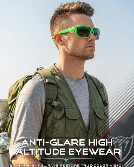 ATTCL Polarized Sunglasses Men for Fishing: UV Protection Lightweight TR90 Sports Wrap Sun Glasses Driving Golf Running