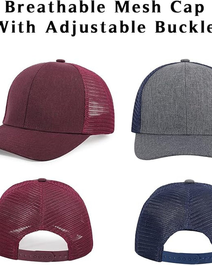 kozinu Unisex Trucker Hats Blank Mesh Snapback Hats Sport Plain Baseball Caps Adjustable Fitted Hat