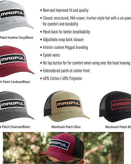 Magpul Trucker Hat Snap Back Baseball Cap, One Size Fits Most