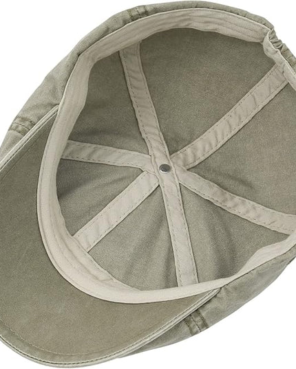 VOBOOM Cotton Washing Flat Cap Cabbie Hat Gatsby Ivy Irish Hunting Newsboy