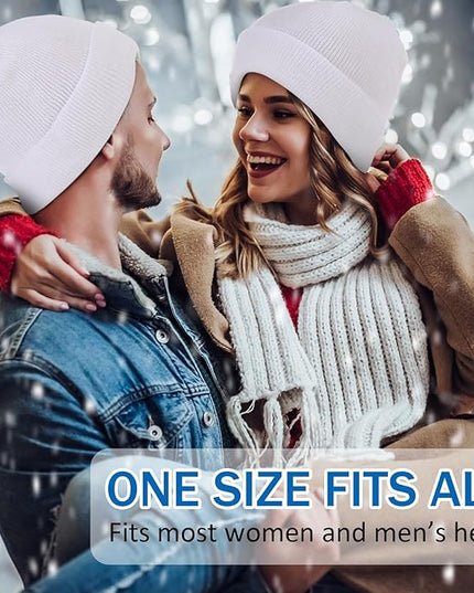 Yahenda 50 Pcs Winter Beanies Bulk for Men Women, Knitted Beanie Hats Cuffed Skull Cap Unisex