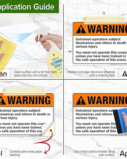 Warning Untrained Operators Subject Themselves And Others To Death Sign, 10x7 Inches, 4 Mil Vinyl Decal Stickers Weather Resistant, Made in USA by My Sign Center
