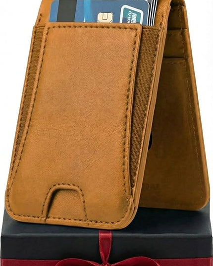 Genuine Leather Magsafe Wallet,10 Card Holder With Stand, Slim Magnetic Wallet Mag Safe for iPhone,Compatible With iPhone 17/16/15/14/13/12 Series and Selected Samsung Devices Apple Accessories, Honey