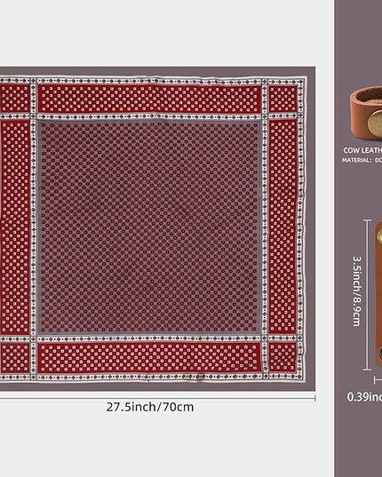 27.5 Inches Square Silk Feeling Neck Scarf for Men Necktie Silk Bandanas Pocket Square Cowboy Scarves