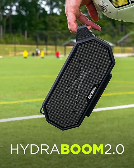 Altec Lansing Portable Bluetooth Speaker HYDRABOOM 2.0, 32W Output Power, 16Hr Playtime, Party Sync, Qi Wireless Charging, Everything-Proof, Voice Assistant Compatible - Black
