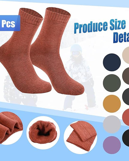 Hillban Winter Beanie Hat Gloves Set with Warm Socks Bulk, Homeless Knitted Beanie Cap Thick Thermal Winter Gloves Socks Pack