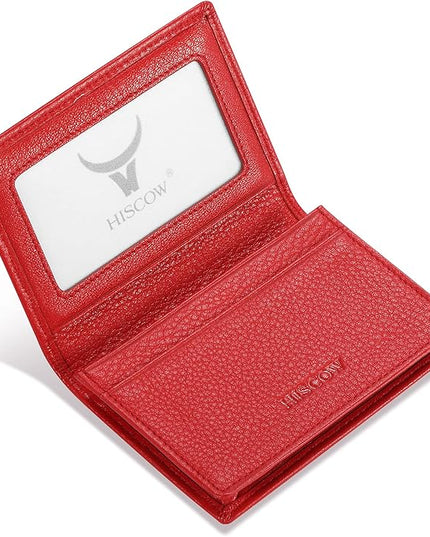 Leather Business Card Case Holder for Men & Women, Italian Calfskin