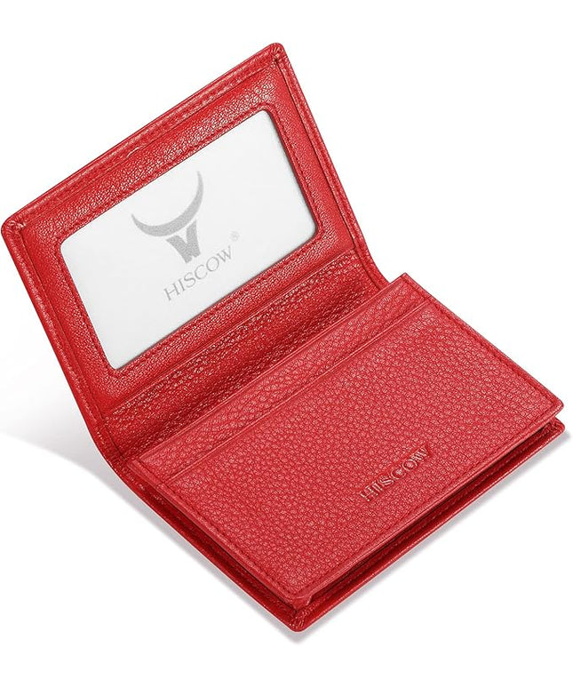 Leather Business Card Case Holder for Men & Women, Italian Calfskin