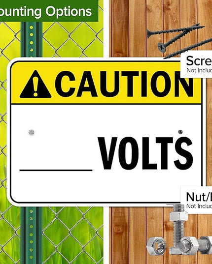 Caution Volts Sign, 18x24 Inches, Rust Free .063 Aluminum, Fade Resistant, Made in USA by My Sign Center