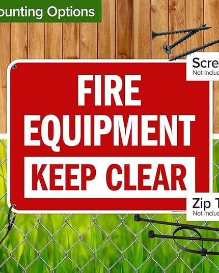 Fire Equipment Keep Clear Sign, 18x24 Inches, 55 mil thick HDPS (high density polystyrene), Made in USA by My Sign Center