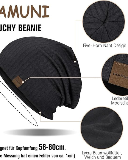 Slouchy Beanie for Men Women Soft Lightweight Running Beanie Hat Chemo Cap Skull Cap