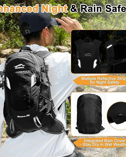 OLEMA Hiking Backpack, 25L Lightweight Travel Backpacks,Camping Daypack for Outdoor Sports,Lightweight Travel Camping Backpack for Men Women