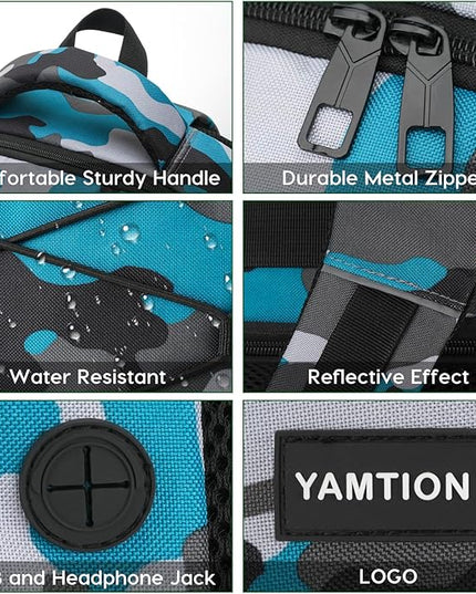 YAMTION School Backpack for Teen Boys and Men,Laptop Bookbag Backpack with USB for High School College Students Travel Office