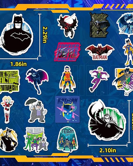 Batman Stickers for Water Bottles – 50PCS Superhero Vinyl Stickers for Kids, Teens, Adults - Waterproof Vinyl Decal Sticker for Laptop, Phone, Skateboard, Scrapbook, Party Favors, Gifts
