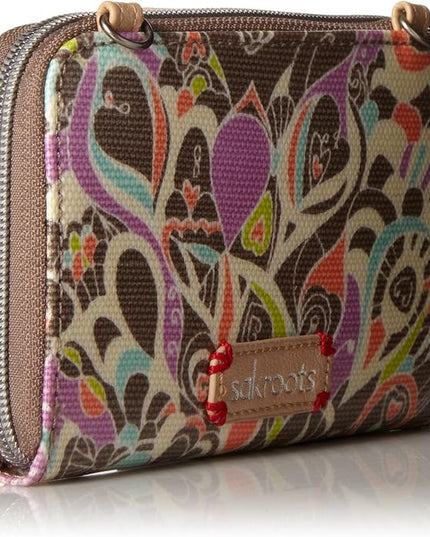 Sakroots Artist Circle Smartphone Crossbody in Coated Canvas, Detachable Wristlet Strap