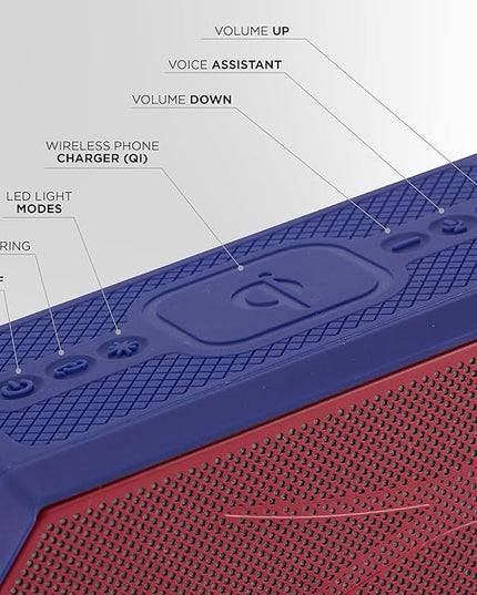 Altec Lansing - Portable Bluetooth Speaker HYDRABLAST 2.0, Waterproof IP67, 20W Output Power, Magnetic Bluetooth Speaker (New York Giants)