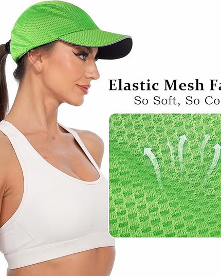 GADIEMKENSD Women's Race Day Running Cap Performance Mesh Hat - Excellent Ventilation, Lightweight, Reflective Safety