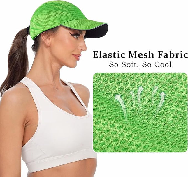 GADIEMKENSD Women's Race Day Running Cap Performance Mesh Hat - Excellent Ventilation, Lightweight, Reflective Safety